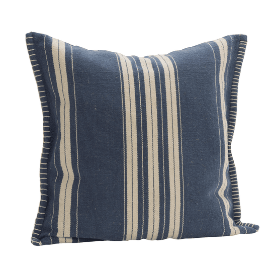 Handwoven Navy Striped Cushion