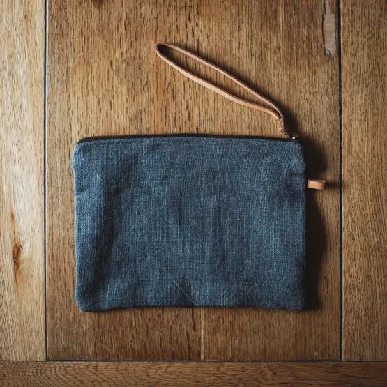Handmade Dark Grey Jute Pouch