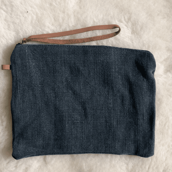 Handmade Dark Grey Jute Pouch