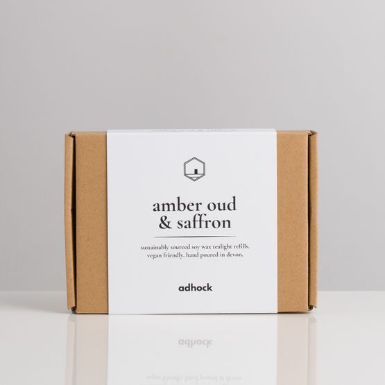 Amber Oud &amp; Saffron Soy Wax Tealight Refills