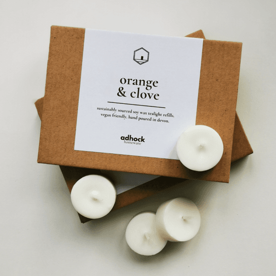 Orange &amp; Clove Soy Wax Teallight Refills