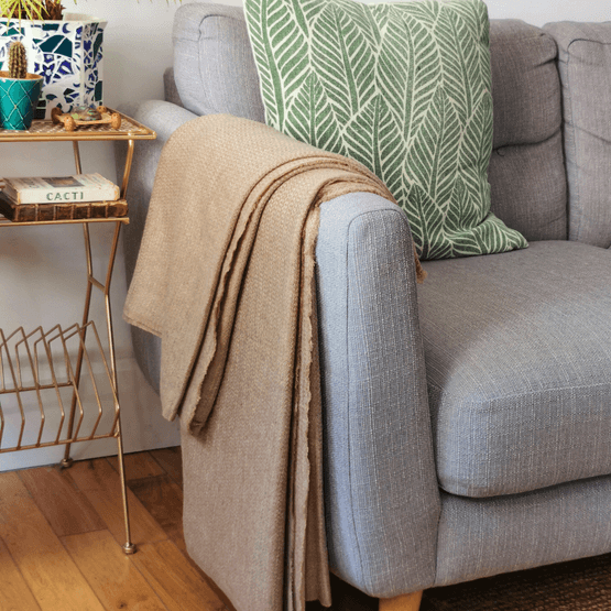Luxury Handwoven Camel Twill Cashmere Blanket