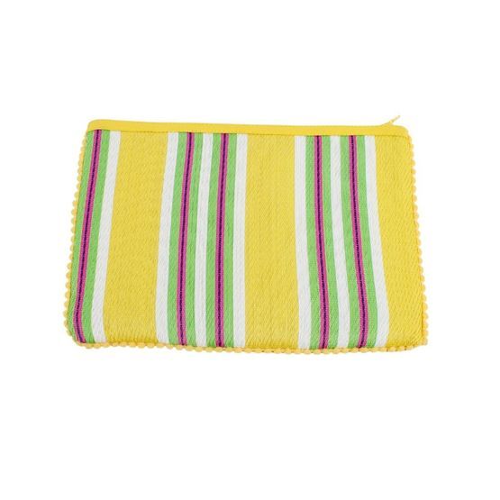 Recycled Woven Beach Pom Pom Pouch