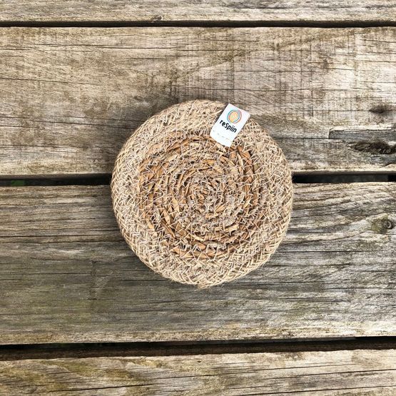 Set of 6 Seagrass &amp; Jute Natural Coasters