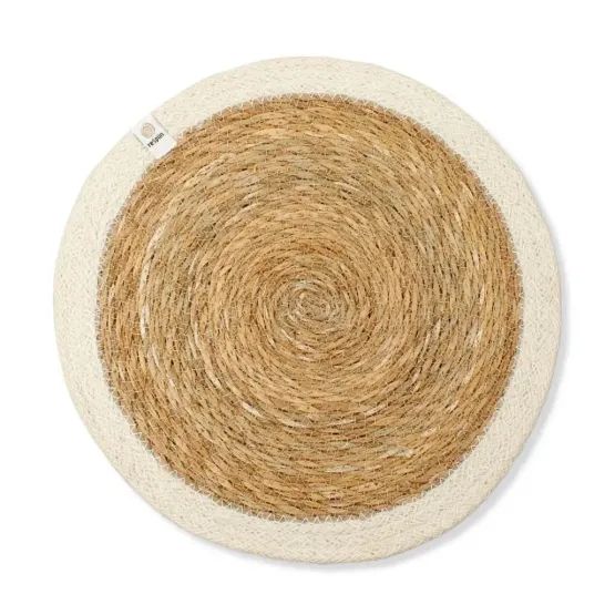 Seagrass &amp; Jute Natural/White Placemats (Set of 6)