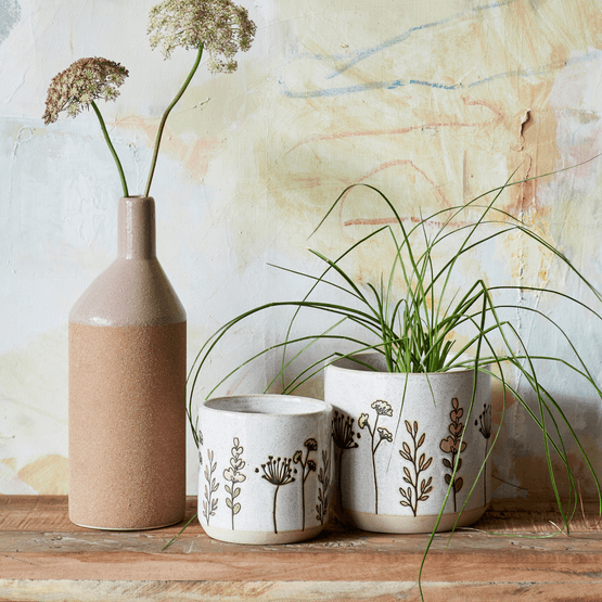 Wild Flowers Stoneware Plant Pot