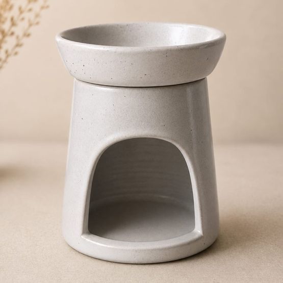 Handmade Ceramic Speckled Cream Wax Burner