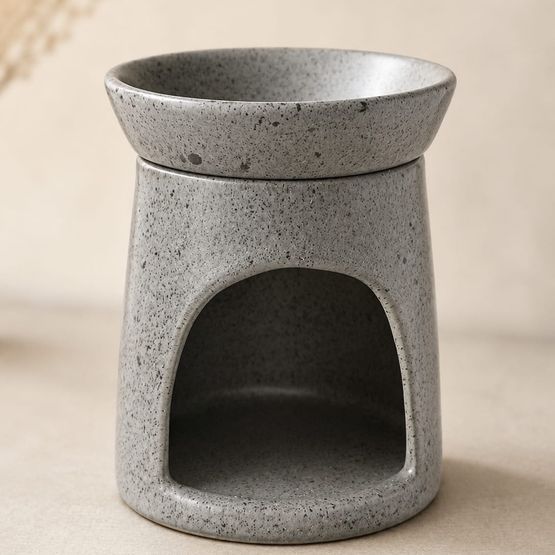 Handmade Ceramic Speckled Grey Wax Burner