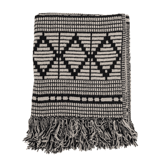 Gutte Recycled Black Cotton Throw
