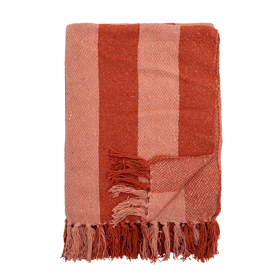 Frello Recycled Cotton Throw, Orange Stripe