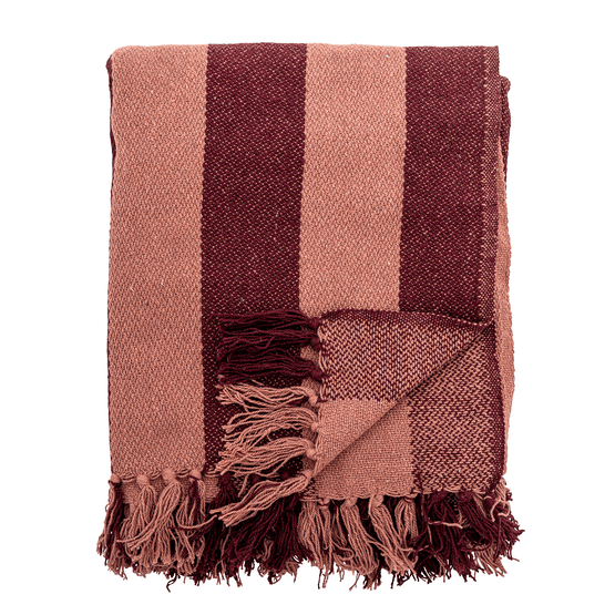 Frello Recycled Red Stripe Cotton Throw