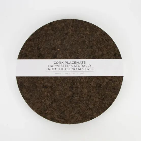 Round Smoked Cork Placemat Set
