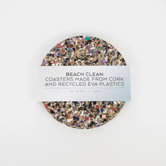Round Beach Clean Coaster Set
